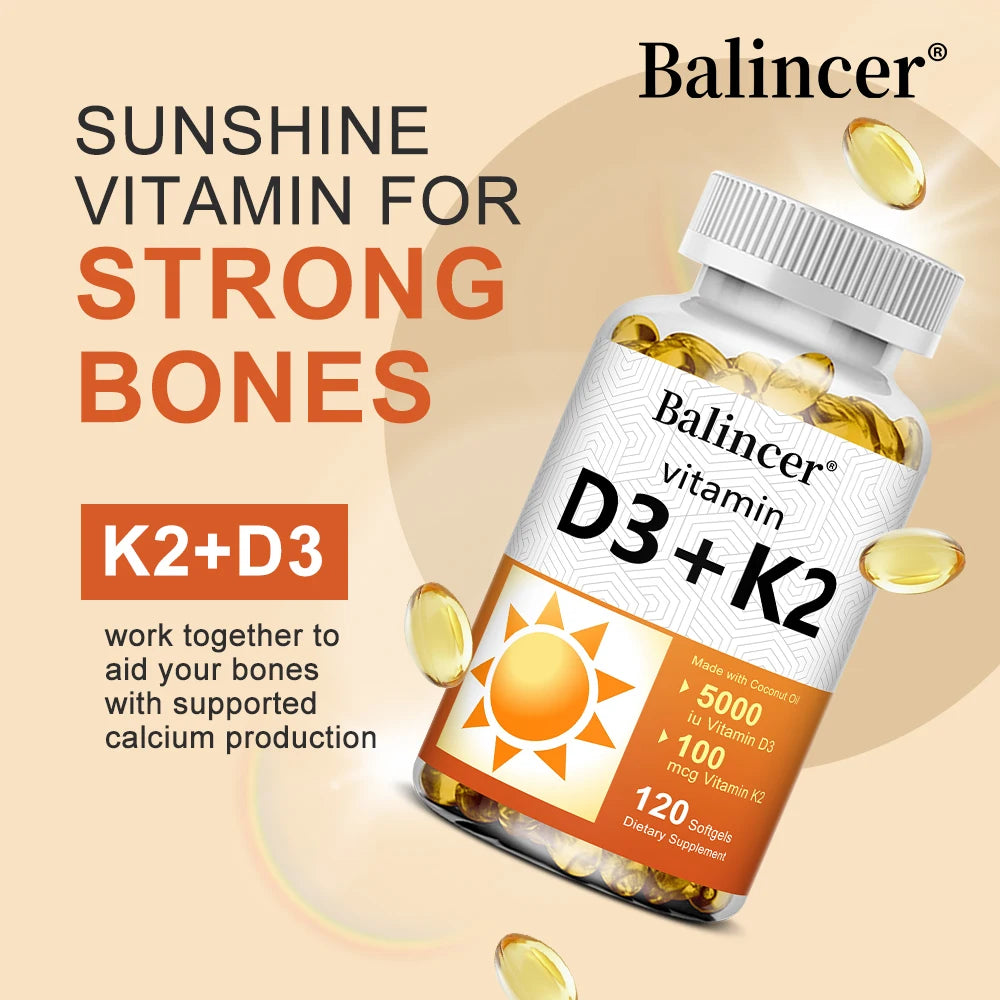 Vitamin D3 + K2 with Organic Virgin Coconut Oil (medium strength)