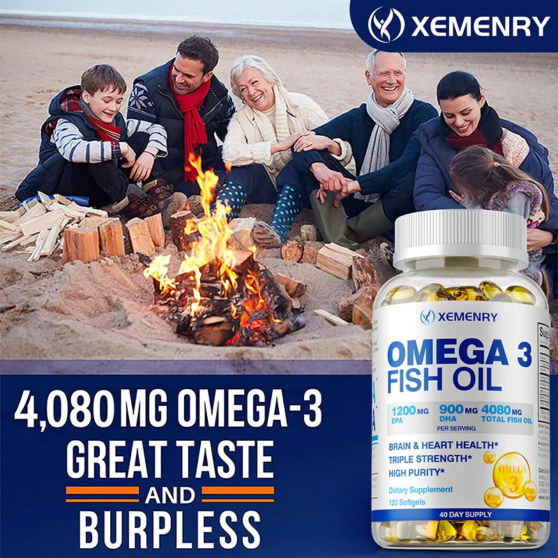 Omega-3 Fish Oil (4080mg total fish oil): High Dosage