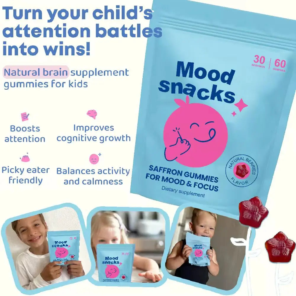 Mood Snacks Gummies for Children - Genius Kids Focus Vitamin Gummies
