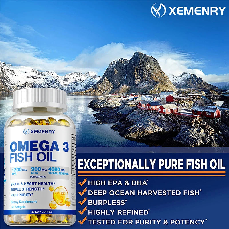 Omega-3 Fish Oil (4080mg total fish oil): High Dosage