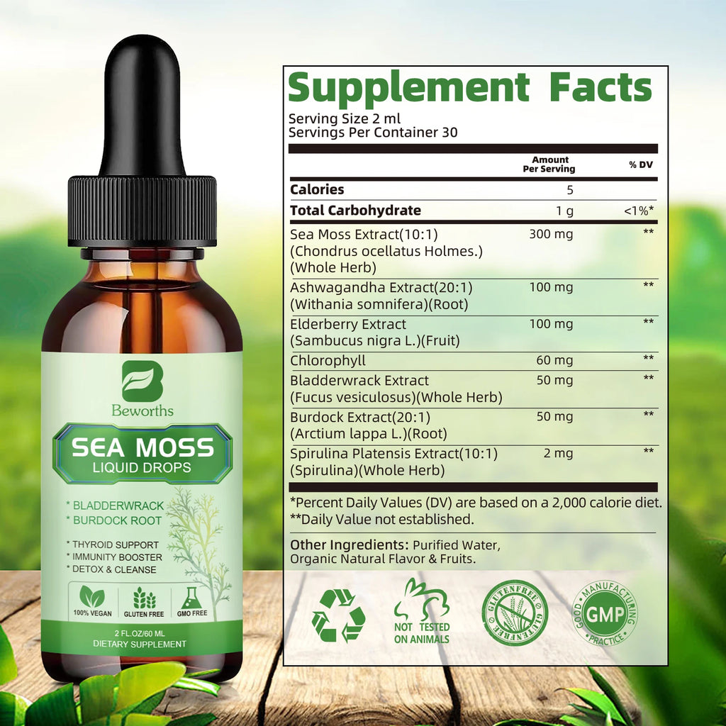 BEWORTHS 100% Organic Sea Moss Drop