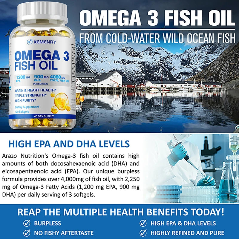 Omega-3 Fish Oil (4080mg total fish oil): High Dosage