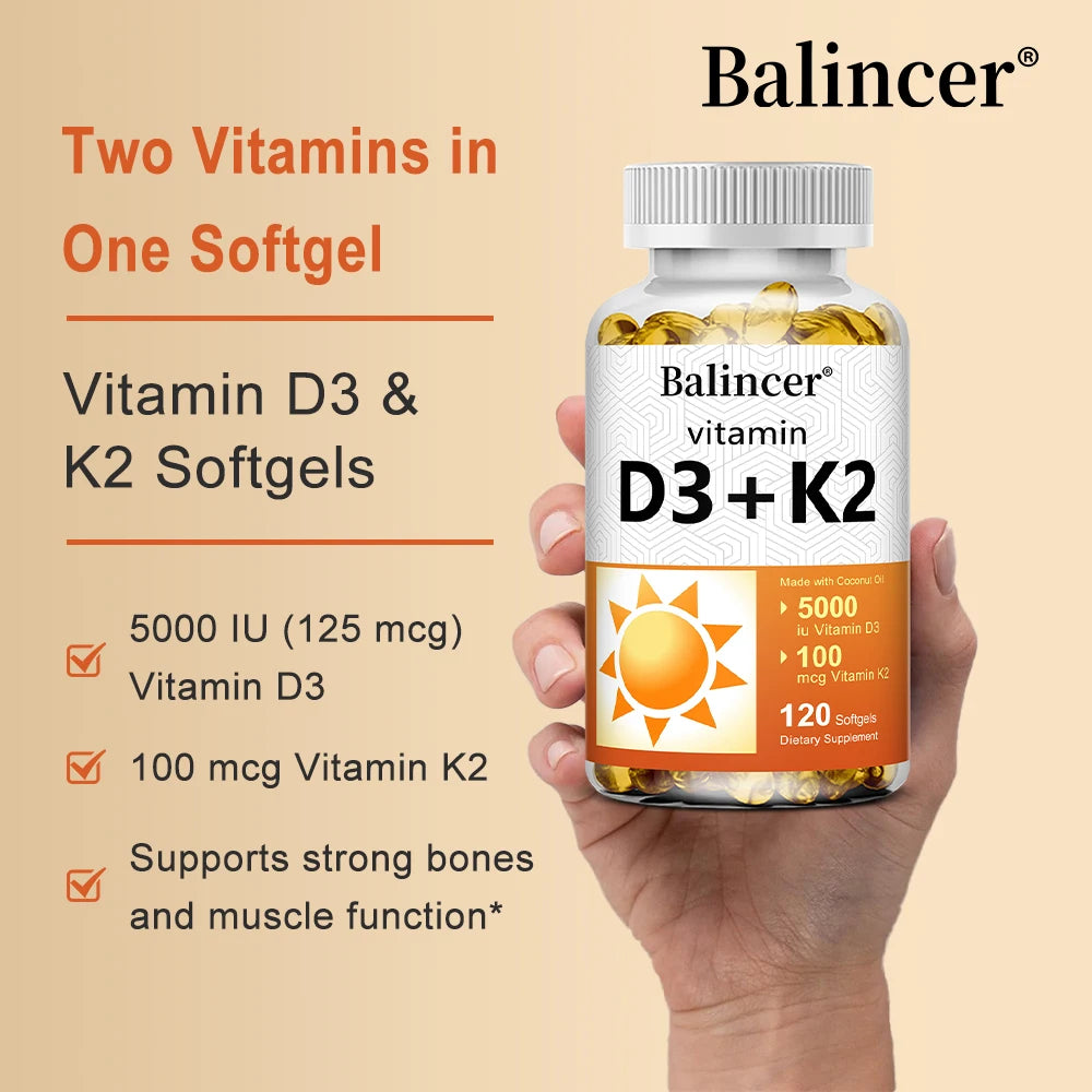 Vitamin D3 + K2 with Organic Virgin Coconut Oil (medium strength)