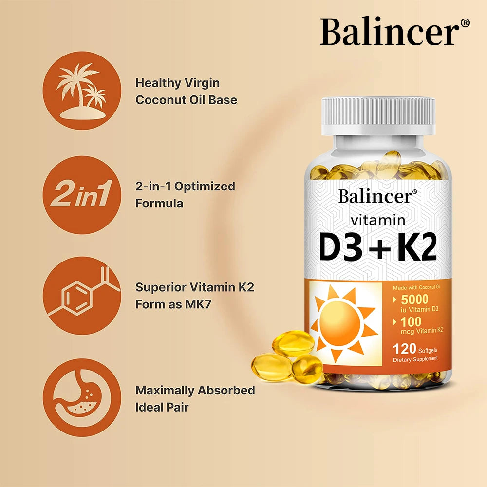 Vitamin D3 + K2 with Organic Virgin Coconut Oil (medium strength)