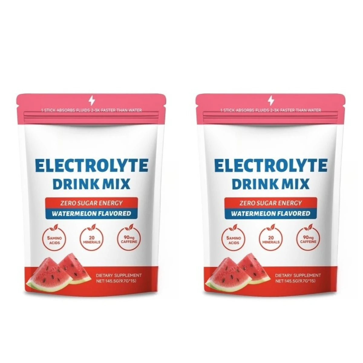 Electrolyte Drink Mix: Zero Sugar with 90mg Caffeine Amino Acids, Minerals, Vitamins