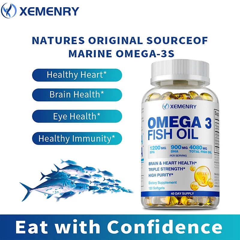 Omega-3 Fish Oil (4080mg total fish oil): High Dosage