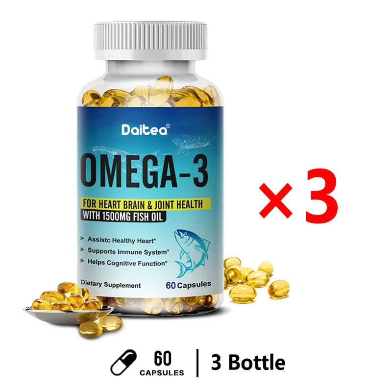 Omega-3 1500mg Fish Oil Capsules: 120 Capsules