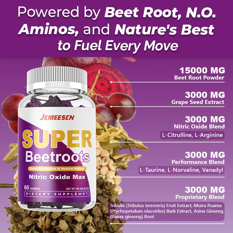 Super-Beet Root Gummies ( Beetroot, L-Citruline, Arginine )