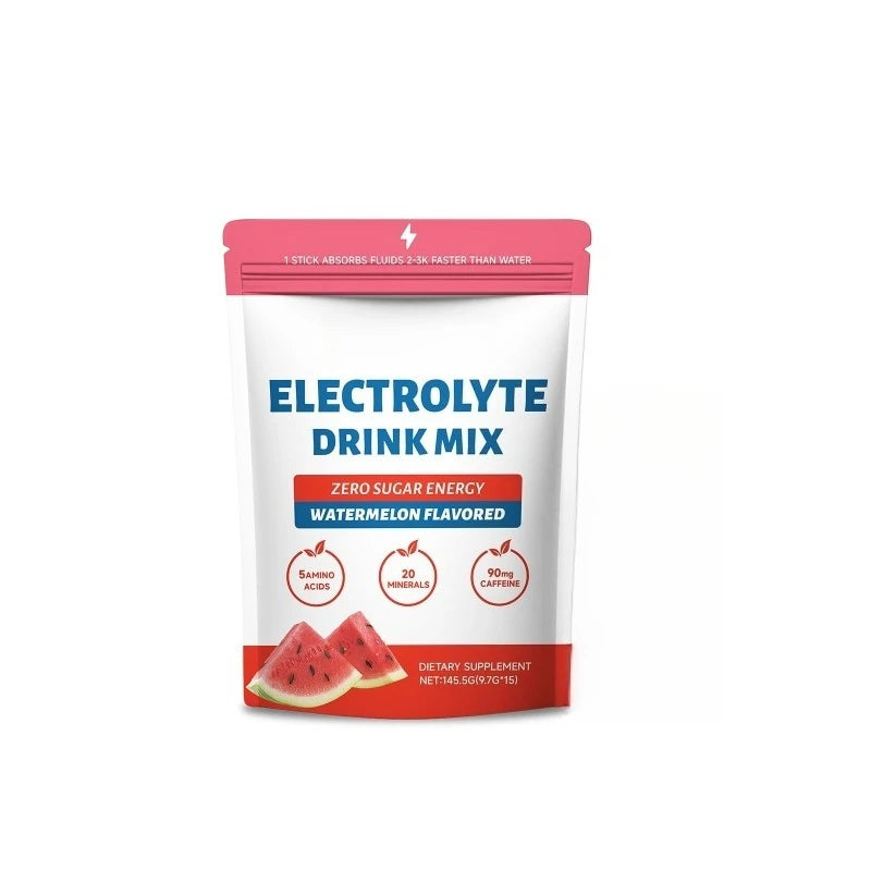 Electrolyte Drink Mix: Zero Sugar with 90mg Caffeine Amino Acids, Minerals, Vitamins