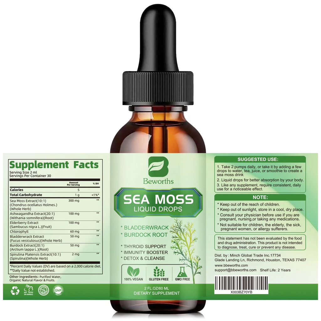 BEWORTHS 100% Organic Sea Moss Drop