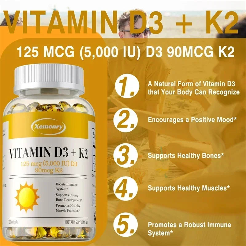 Vitamin D3 + K2 Capsules (beginner dosage)