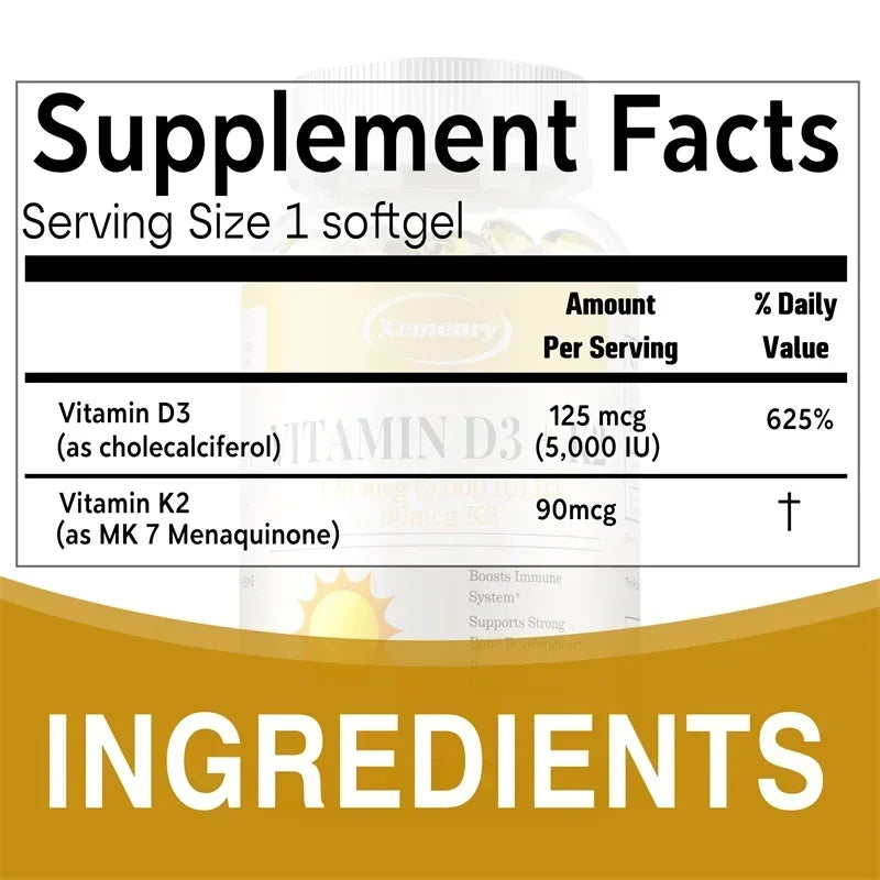 Vitamin D3 + K2 Capsules (beginner dosage)
